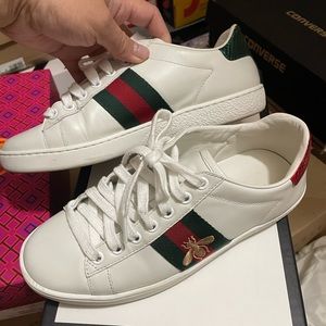 Authentic Gucci Ace bee leather sneakers